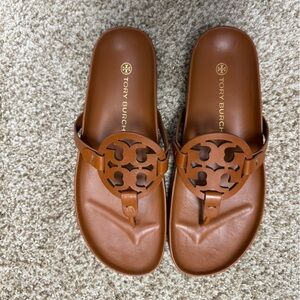 Tory Burch Miller Cloud sandals in Bourbon Miele Leather size 9